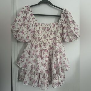 Altar'd State Floral Smocked Romper Dress Shorts